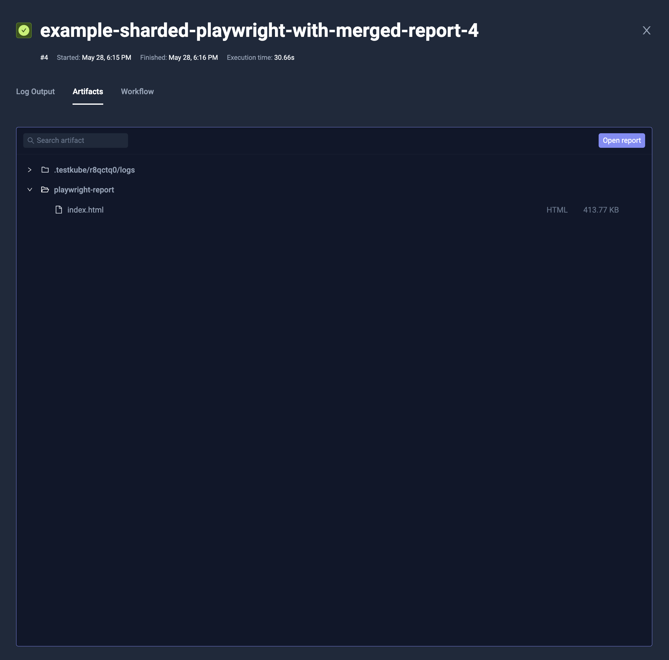 example-sharded-playwright-with-merged-report-artifacts.png