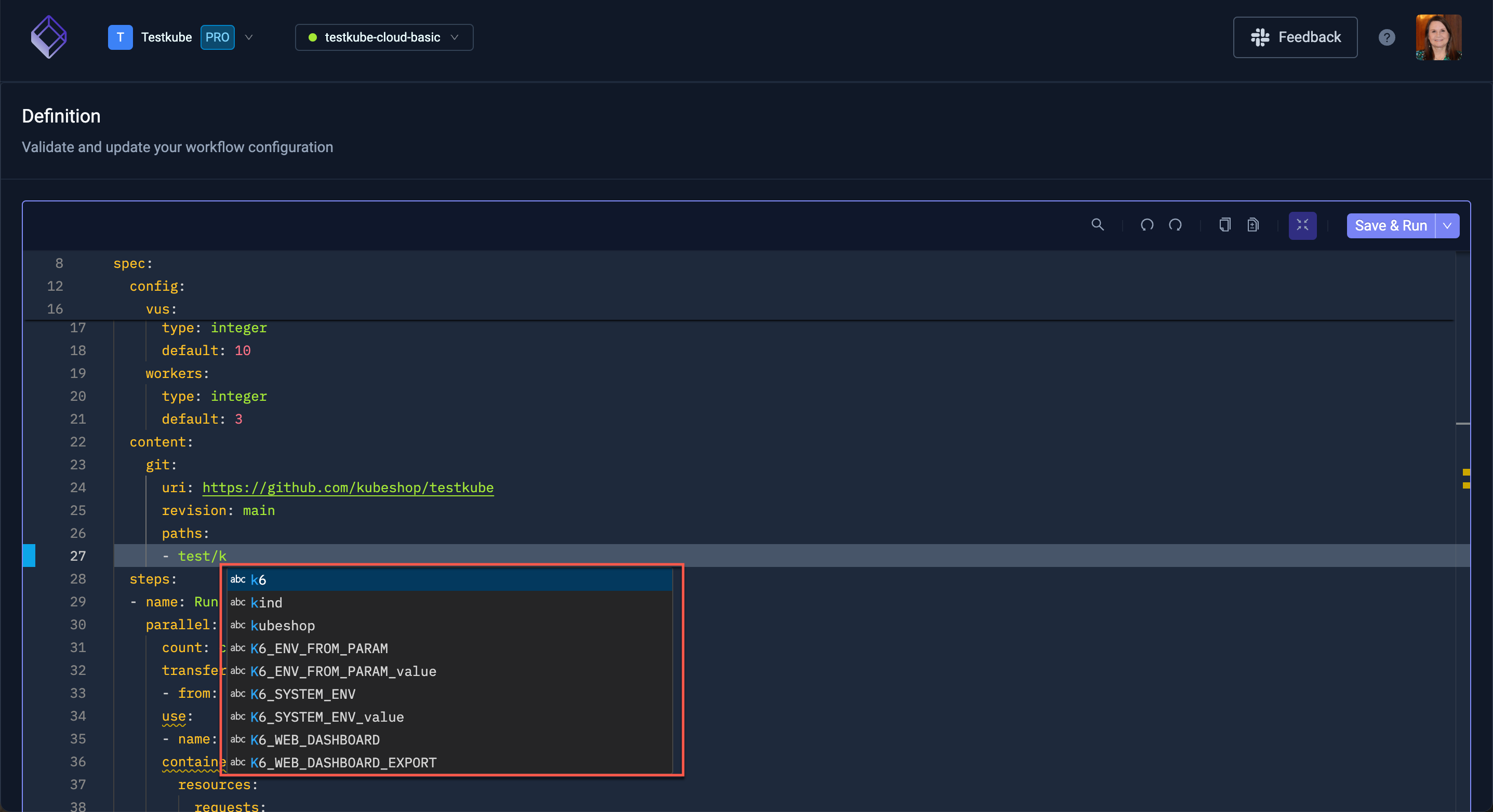 Workflow Properties Autocomplete